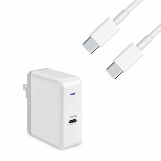 4XEM Charging kit compatible with MacBook’s with a 6ft USB-C 3.1 Cable and a 30W USB-C Quick Charge 3.0 Wall Charger.