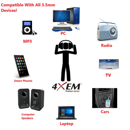 4XEM 3FT 3.5MM Stereo Mini Jack M/M Audio Cable