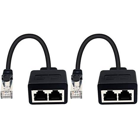 4XEM 2-to-1 RJ45 Splitter Cable Adapter - F/M- CAT6