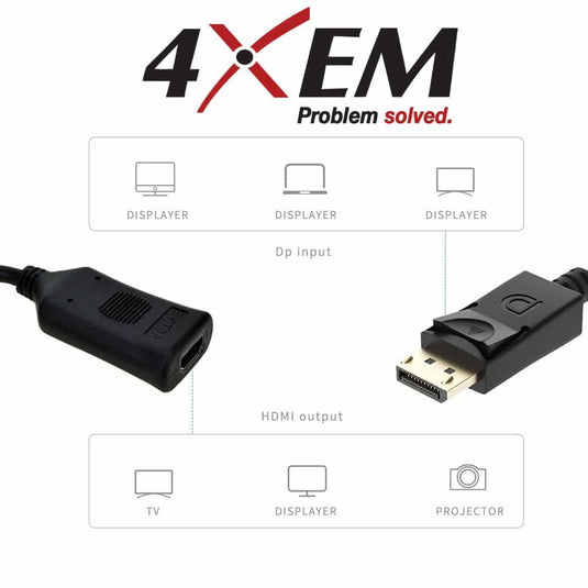 4XEM DisplayPort to HDMI Adapter 4K @ 30Hz
