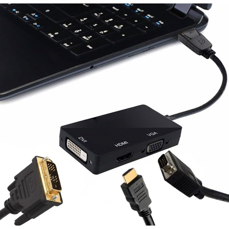 Load image into Gallery viewer, 4XEM 3 In 1 DisplayPort to HDMI DVI VGA Adapter
