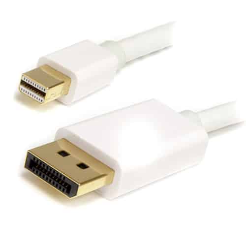 4XEM 6FT Mini DisplayPort To DisplayPort M/M Adapter Cable White