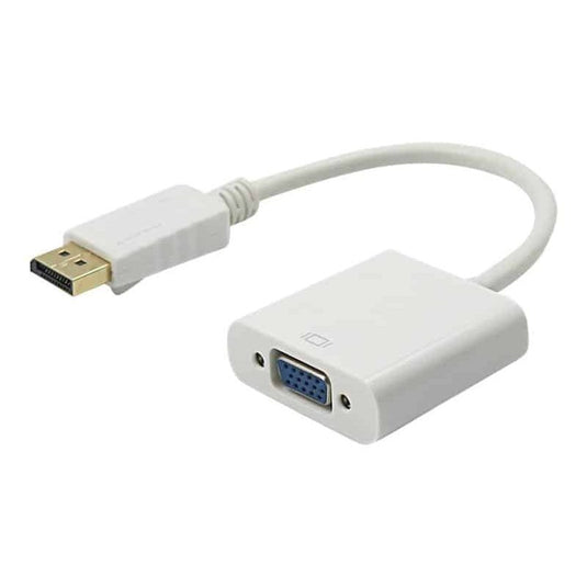 4XEM 9in DisplayPort To VGA M/F Adapter Cable - White