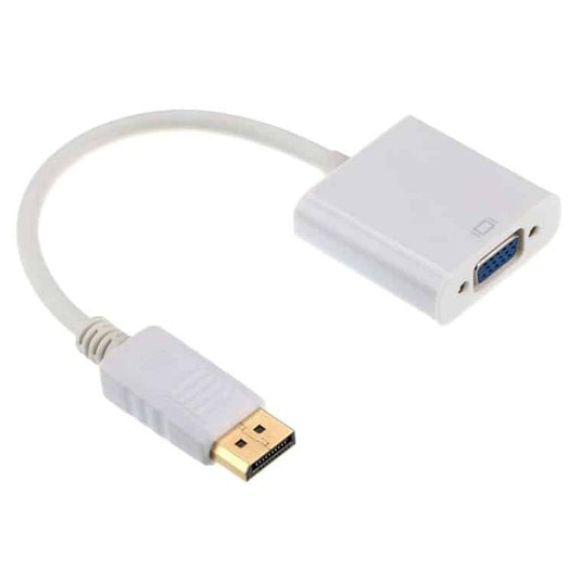 4XEM 9in DisplayPort To VGA M/F Adapter Cable - White