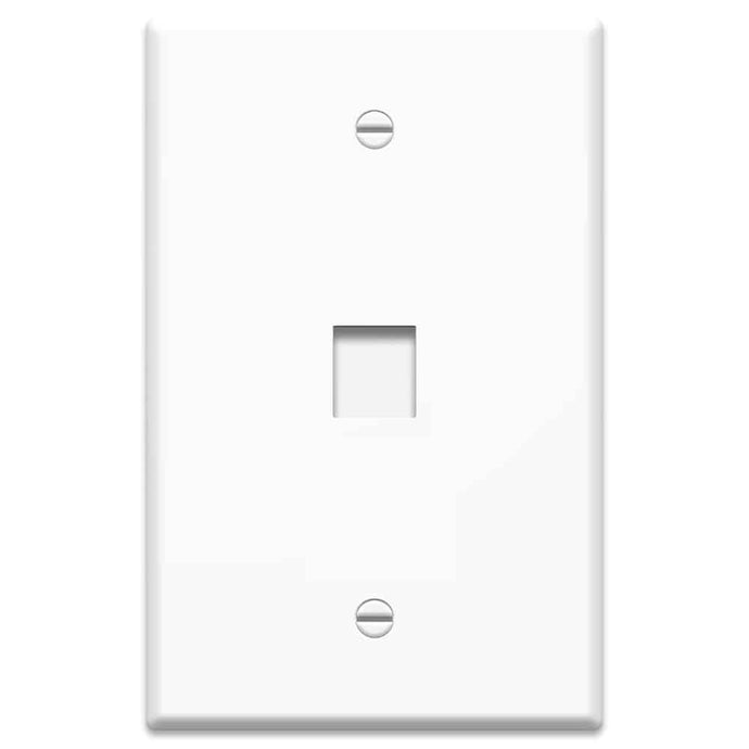 Front Facing image of RJ-45 CAT5/6 Ethernet Wall Plate 1 port