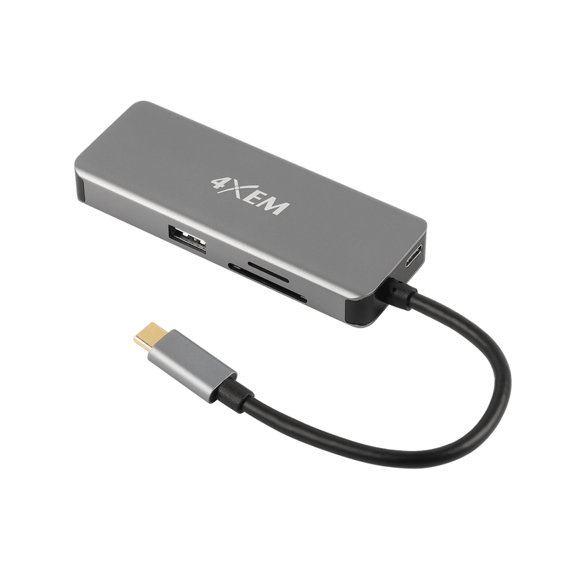 Load image into Gallery viewer, 4XEM 8-in 1-out Type-C to HDMI/USB 3.0/TF/SD and USB-C adapter with Power Delivery
