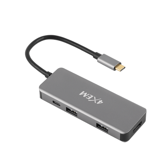 4XEM 8-in 1-out Type-C to HDMI/USB 3.0/TF/SD and USB-C adapter with Power Delivery