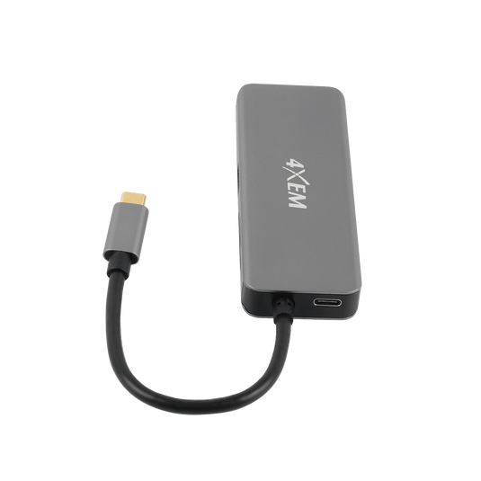 4XEM 8-in 1-out Type-C to HDMI/USB 3.0/TF/SD and USB-C adapter with Power Delivery