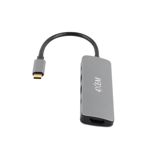 4XEM 5-in 1-out Type-C to HDMI/USB-A and USB-C adapter with Power Delivery