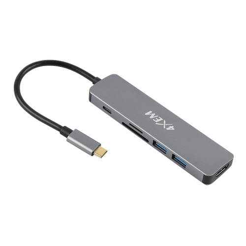 4XEM 6-in 1-out Type-C to HDMI/USB 3.0/SD and USB-C adapter with Power Delivery