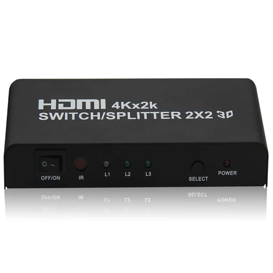 4XEM 2x2 Port HDMI Splitter Supports 3D 4K/2K