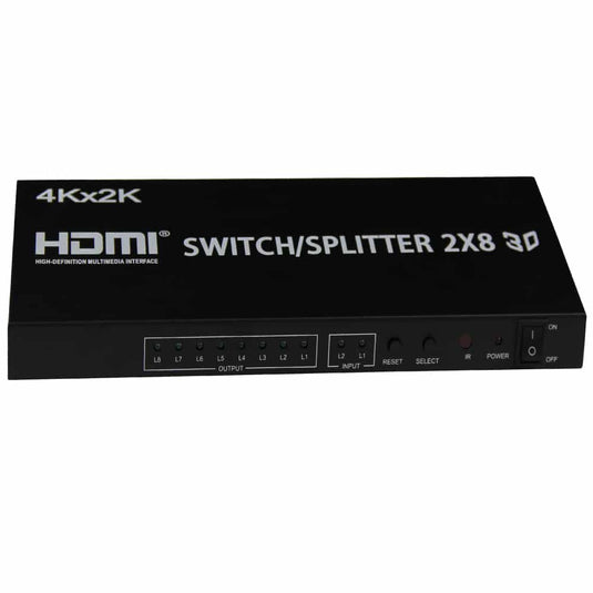 4XEM 2x8 Port HDMI SplitterSwitcher Supports 3D 4K/2K