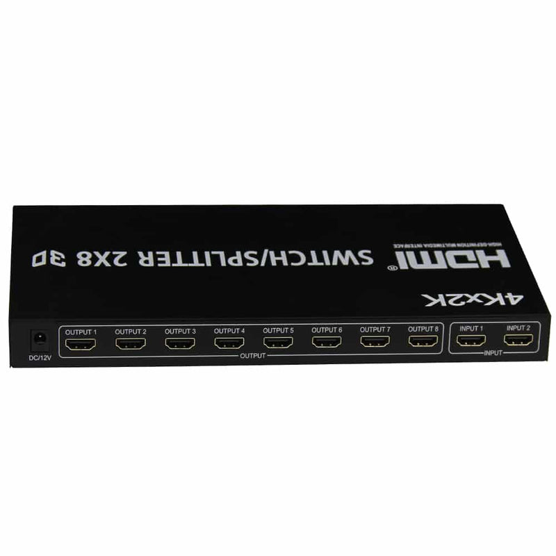 Load image into Gallery viewer, 4XEM 2x8 Port HDMI SplitterSwitcher Supports 3D 4K/2K
