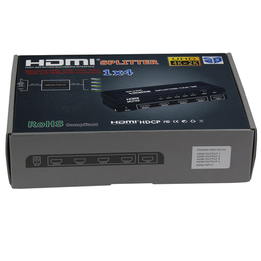 4XEM 4 Port HDMI Splitter Supports3D 4K/2K