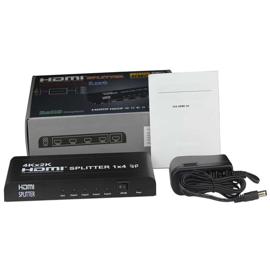 4XEM 4 Port HDMI Splitter Supports3D 4K/2K