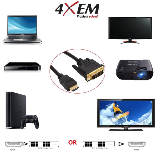 4XEM HDMI to DVI-D Cable 6ft