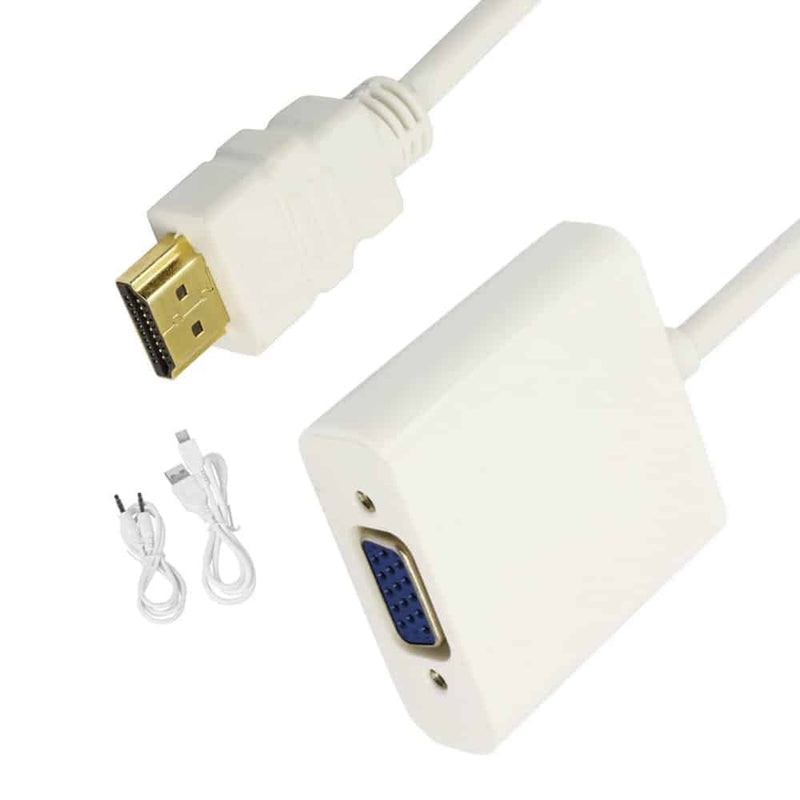 Load image into Gallery viewer, 4XEM HDMI to VGA Adapter with 3.5mm Audio Cable and Power- White
