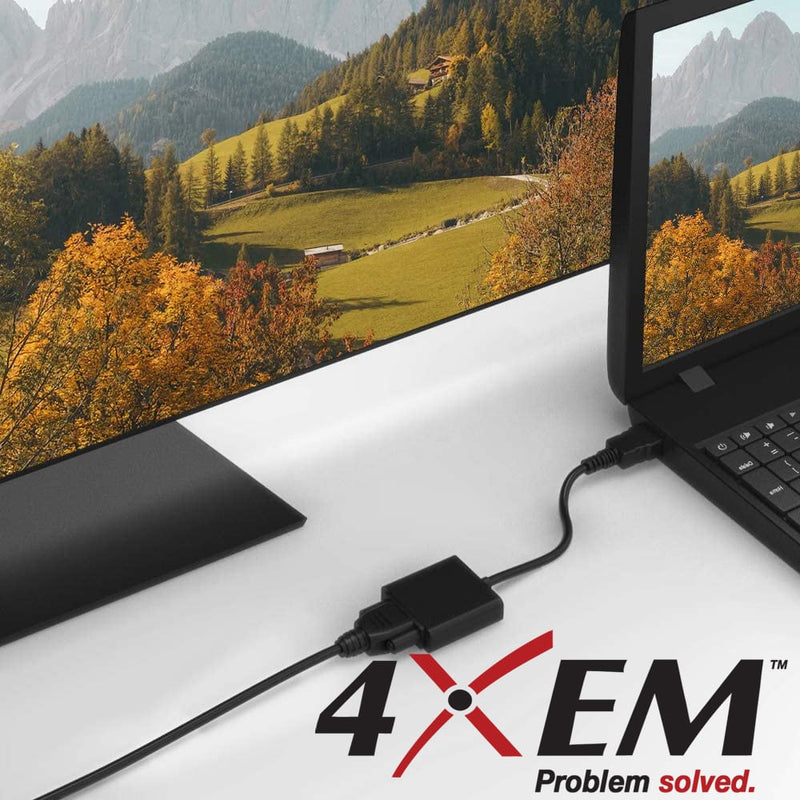 Load image into Gallery viewer, 4XEM HDMI to VGA Adapter with Power and 3.5mm Audio Cable - Black
