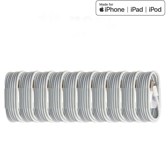 4XEM 10 Pack of 3FT 8-Pin Lightning To USB Cable For iPhone/iPod/iPad White - MFi Certified
