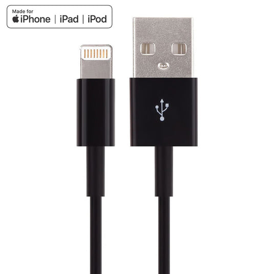 4XEM 6FT 8 Pin Lightning To USB Cable For iPhone/iPod/iPad Black - MFi Certified