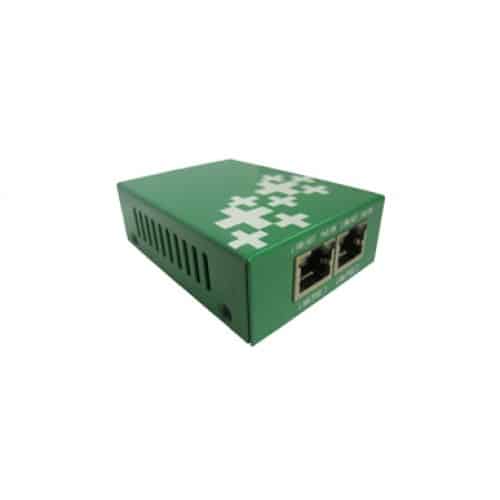 green PoE extender with 1 port for RJ-45 connection