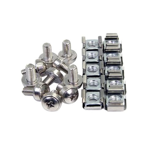 Image showcasing both metal bolts and metal nuts used in construction or networking.