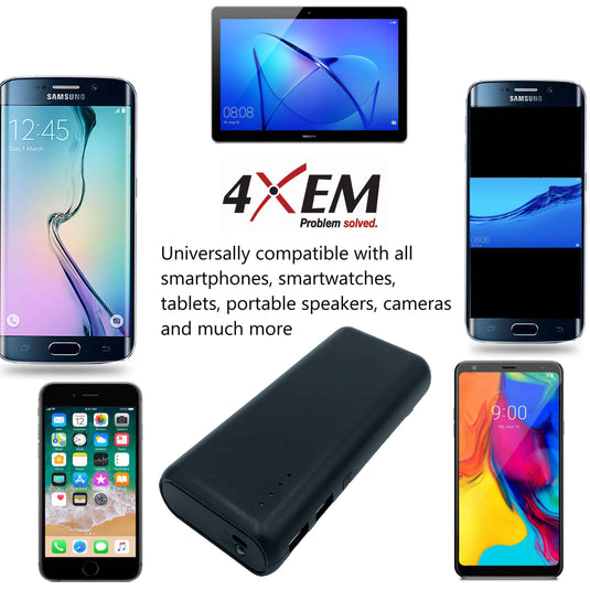 4XEM Fast Charging Power Bank with a 12000mAh Capacity