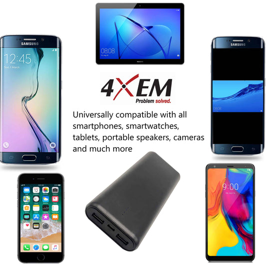 4XEM Fast Charging Power Bank with a 15000mAh Capacity