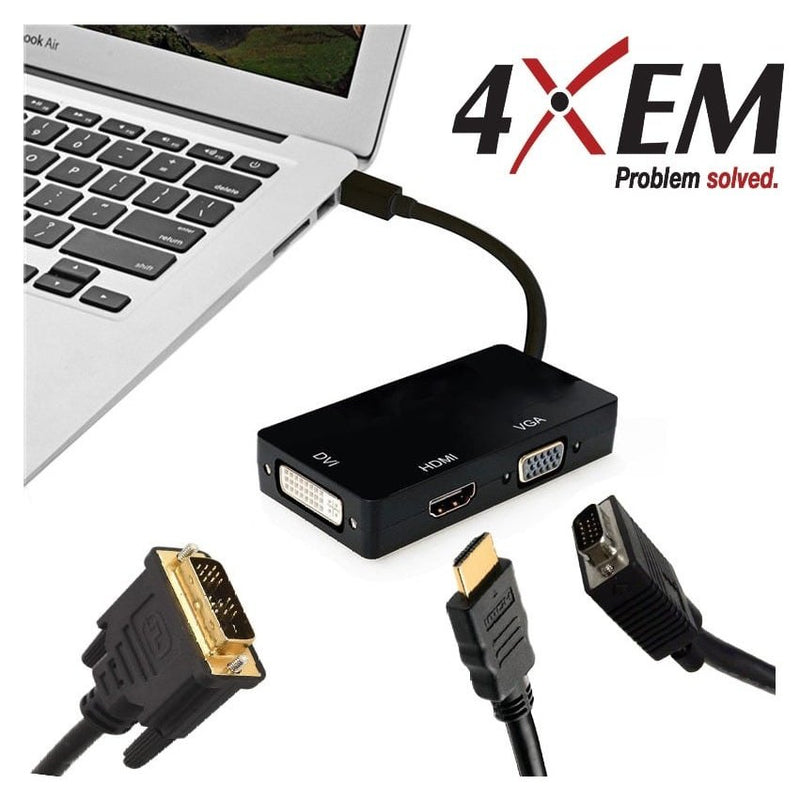 Load image into Gallery viewer, 4XEM 3 In 1 Mini DisplayPort to HDMI DVI VGA Adapter
