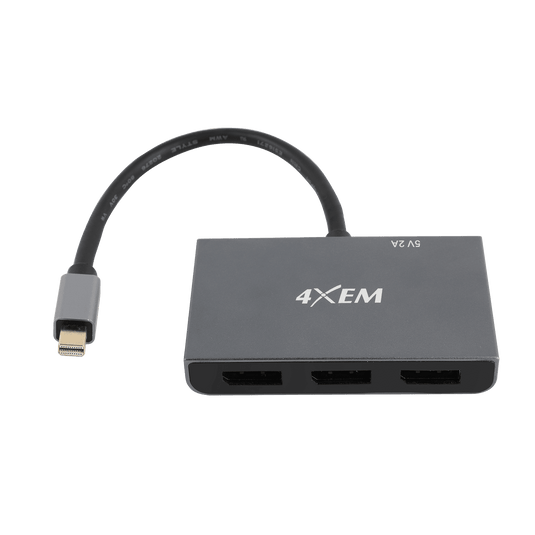 4XEM 3-Port Mini DisplayPort to DisplayPort 8K Dual 4K Multi-Monitor Hub