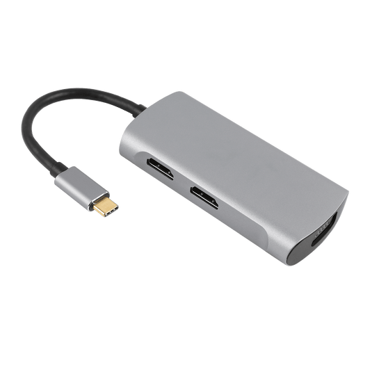 Adaptateur 4K USB C vers double HDMI, 4 en 1 Type C vers double HDMI, port  USB