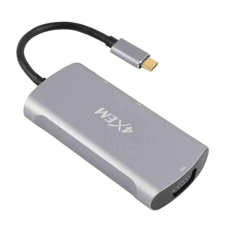 Load image into Gallery viewer, 4XEM 3-Port USB-C to HDMI and VGA Dual 4K Multi-Monitor Hub
