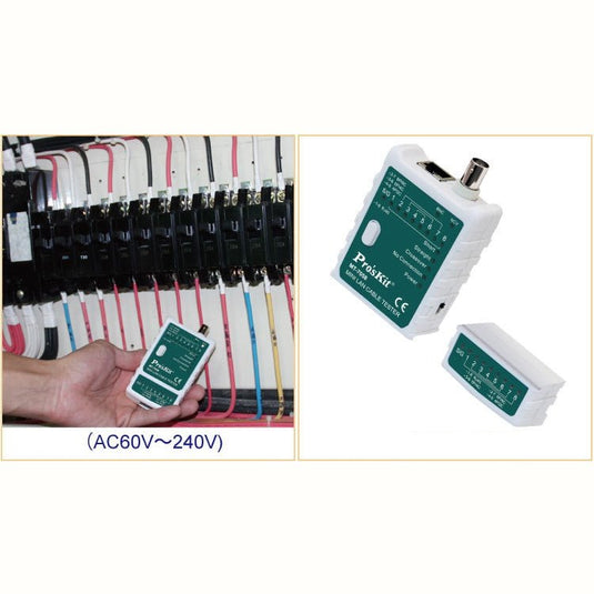 eample of tester in a networking evironment being used to test the LAN cables are operating properly.