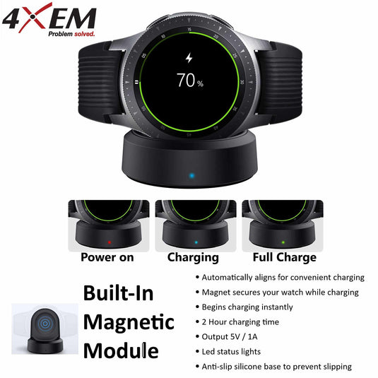 4XEM Wireless smartwatch charger for Samsung Galaxy watches Gear sport/ S2/S3/S4