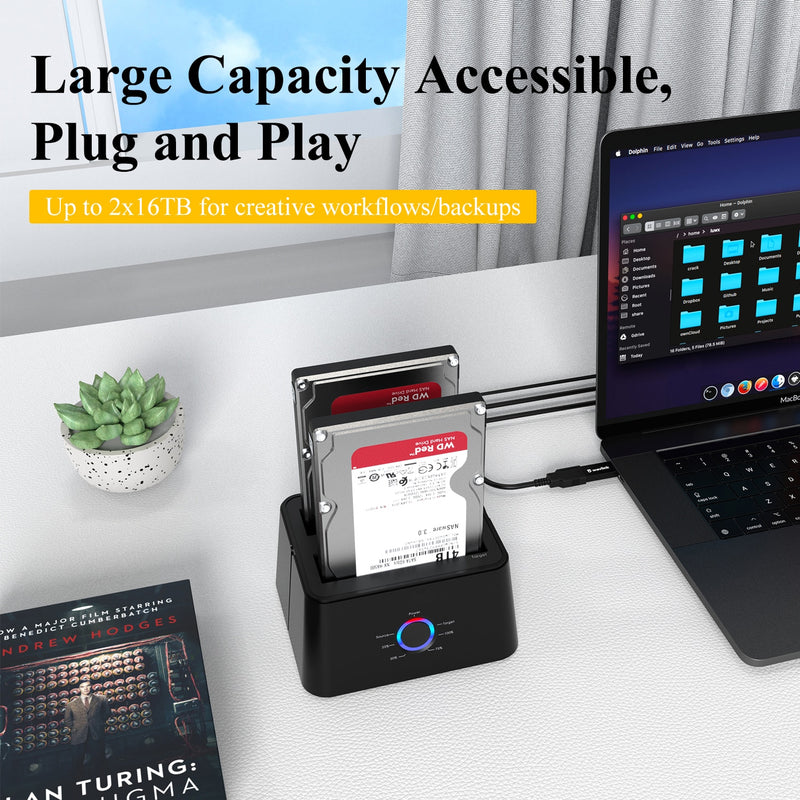 Load image into Gallery viewer, 4XEM Dual Bay External Hard Drive Docking Station
