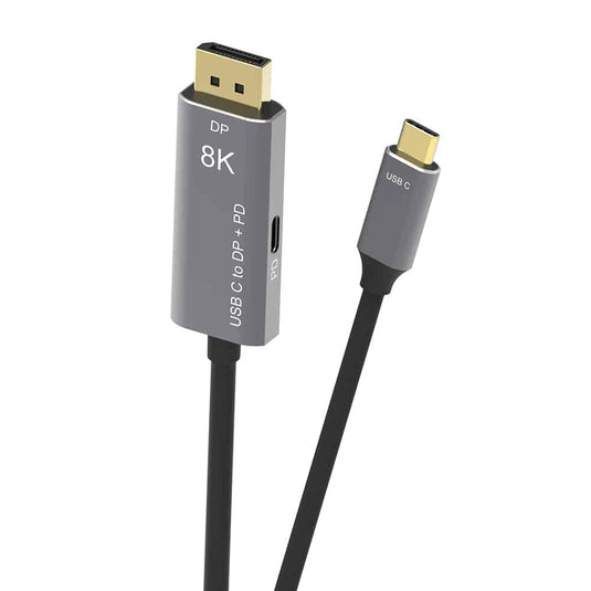 4XEM 8K/4K 2M USB-C to DisplayPort Cable with Power Delivery