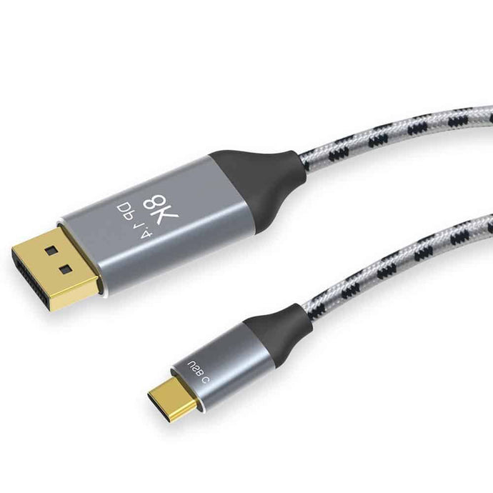 4XEM 8K/4K 2M USB-C to DisplayPort Braided Cable