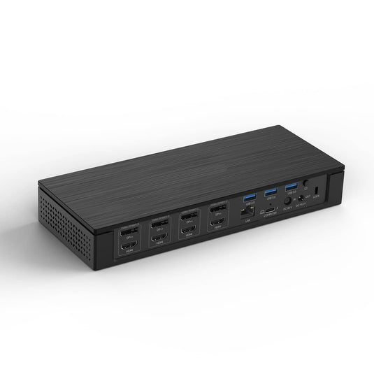 4XEM Quad display docking station able to connect to 4 displayport monitors or 4 hdmi monitors at one time