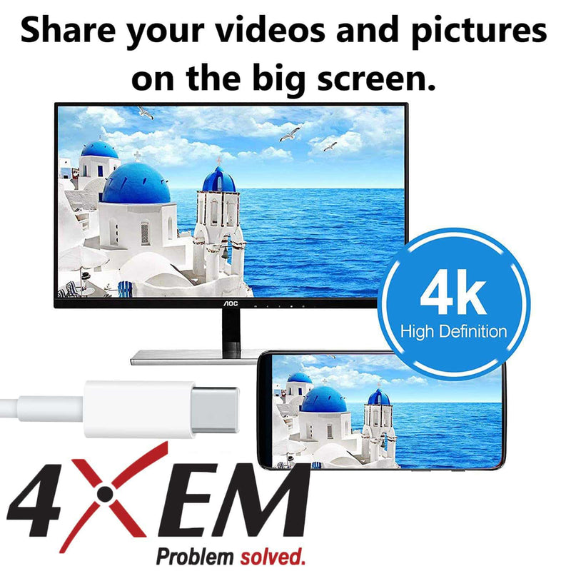 Load image into Gallery viewer, Image: USB-C cable can share videos and pictures onto televisions in 4K resolutions
