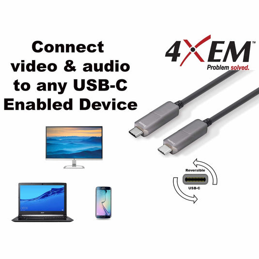 4XEM 15M Fiber USB Type-C Cable 4K@60HZ 21.6 Gbps