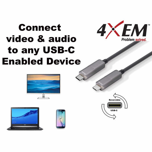 4XEM 40M Fiber USB Type-C Cable 4K@60HZ 21.6 Gbps