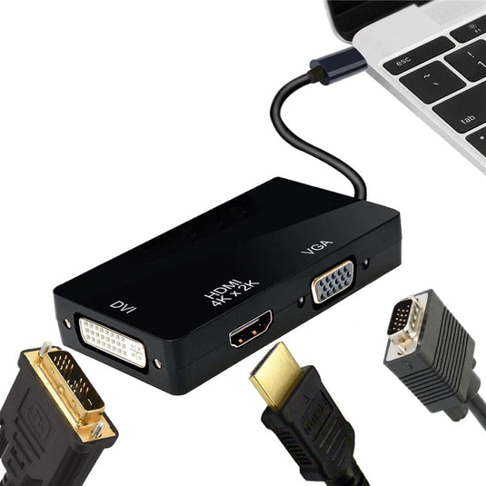 4XEM 3 in 1 USB C to HDMI, DVI and VGA Adapter.