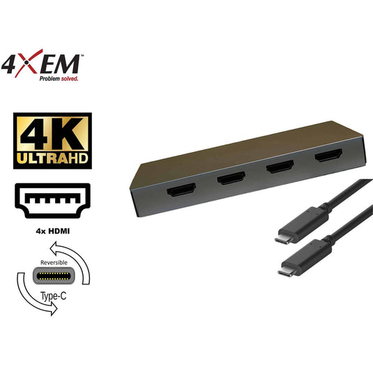 4XEM 6-in-1 4 HDMI port USB-C Hub