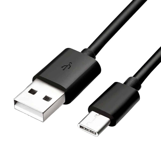 4XEM USB-A and USB-C black colored cable standing against a white background