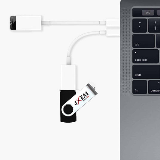 4XEM USB-C Male to USB-A Female Adapter-White