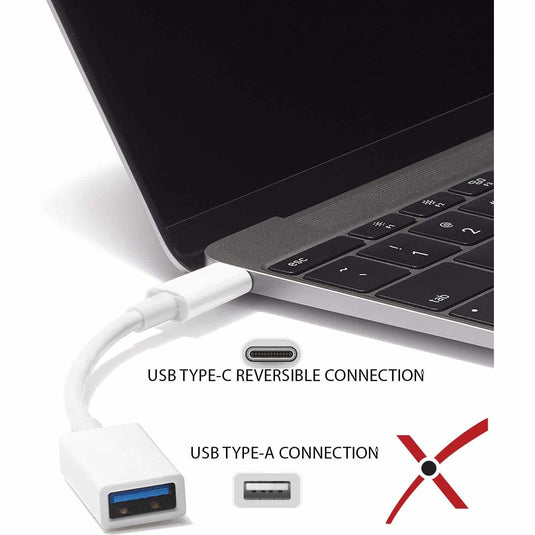 4XEM USB-C Male to USB-A Female Adapter-White