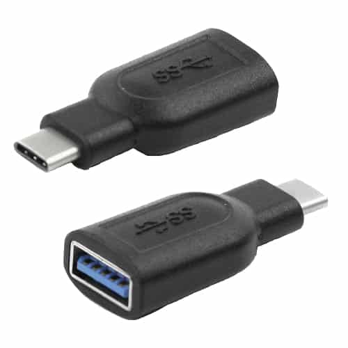 A USB-C to USB-A adapter cable for connecting devices with different ports.