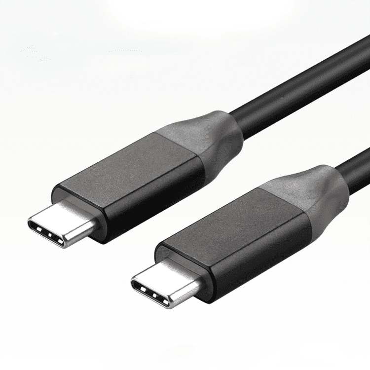 Load image into Gallery viewer, Embracing a minimalist aesthetic, two 4XEM black USB-C cables stand out boldly against a pure white background, promising seamless connectivity.

