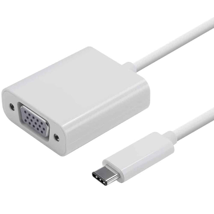 4XEM USB-C to VGA Adapter - White 10 inch
