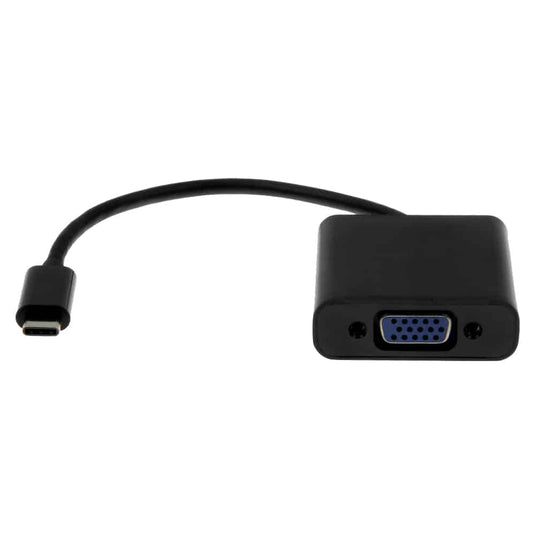 4XEM USB-C to VGA Adapter-Black 10 inch